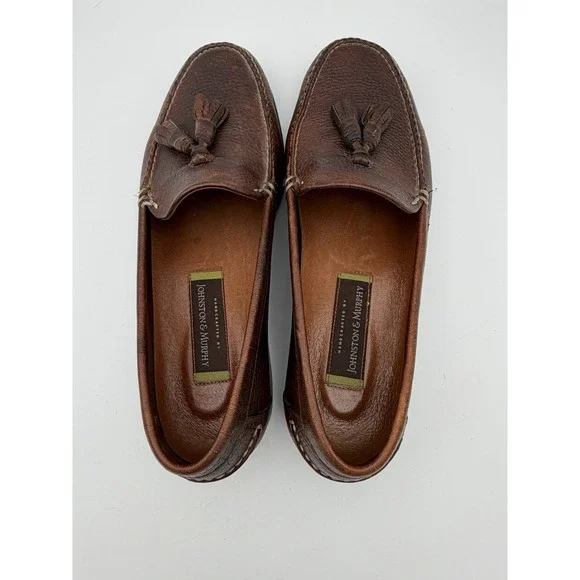 Johnston & Murphy Brown Leather Tassel Loafers 11M Old Money  display picture 1